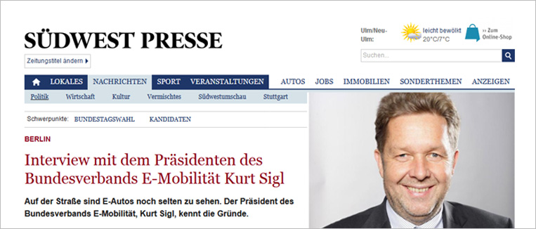Interview der Südwest Presse mit BEM-Präsident Kurt Sigl